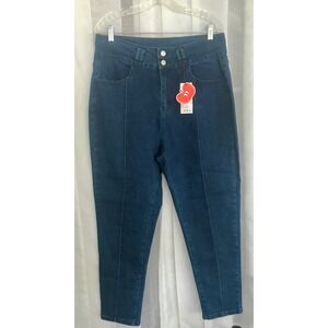 Cider 1XL Dark Wash High Rise Seamed Front Tapered Leg Denim Jeans New